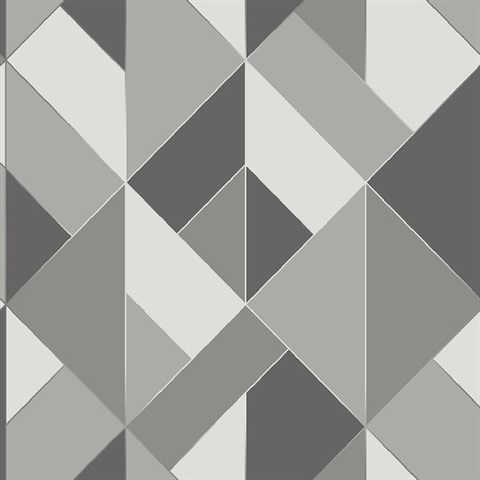 Delano Grey Structured Geo Wallpaper