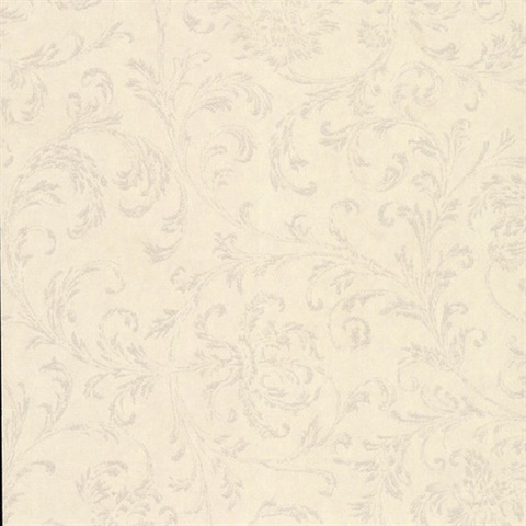 Delicate Scroll Wallpaper - Almond