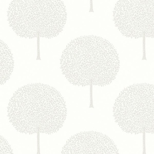 Demi Trees Alabaster & Contrast Wallpaper