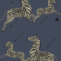 Denim Zebra Safari Scalamandre Self Adhesive Wallpaper