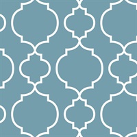 Desiree Blueberry Quatrefoil Wallpaper