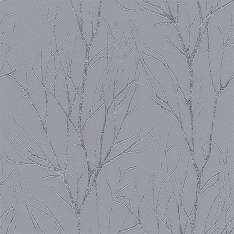 Diani Pewter Metallic Tree Wallpaper