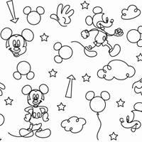 Disney Mickey Mouse Line Art P & S Wallpaper