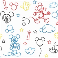 Disney Mickey Mouse Line Art P & S Wallpaper