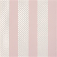 Ditsy Pink Trellis Stripe Wallpaper
