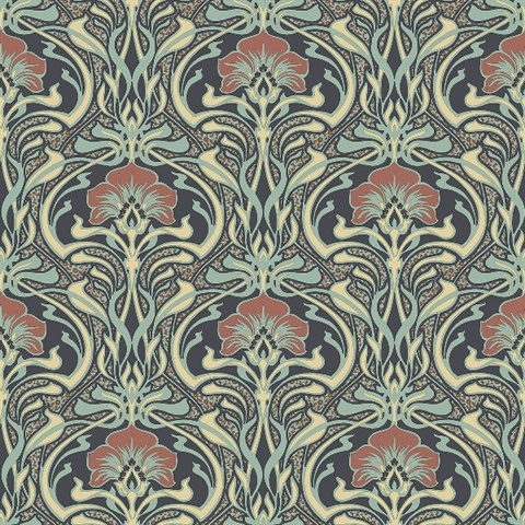 Donovan Moss Nouveau Floral Wallpaper