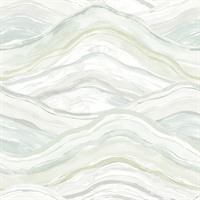Dorea Sea Green Striated Waves Wallpaper