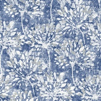 Dori Blue Painterly Floral Wallpaper