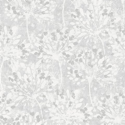 Dori Light Grey Painterly Floral Wallpaper
