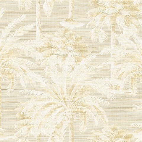 Dream Of Palm Trees Beige Texture Wallpaper