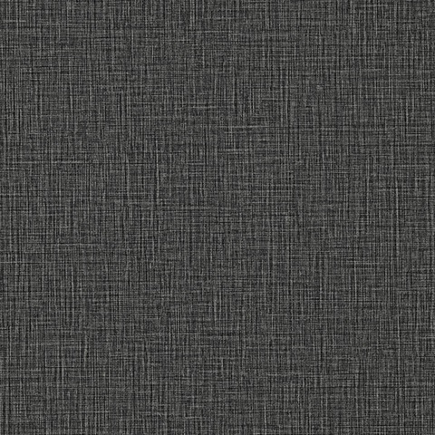 Eagen Black Linen Weave Wallpaper