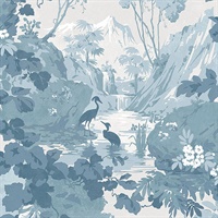 Eden Blue Crane Lagoon Wallpaper