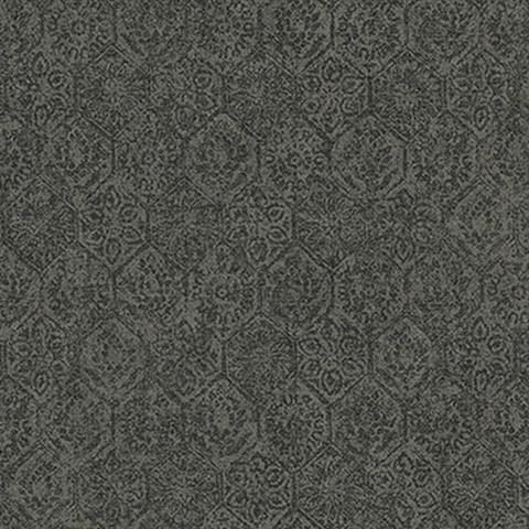 Edsel Charcoal Geometric Wallpaper