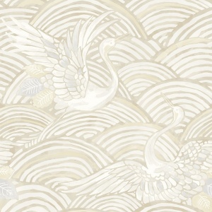 Egret Slate Tidal Dance Wallpaper