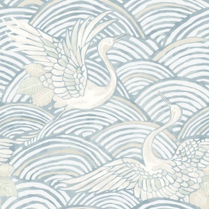 Egret Slate Tidal Dance Wallpaper