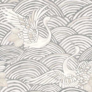Egret Slate Tidal Dance Wallpaper