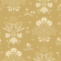 Elda Gold Delicate Daises Wallpaper