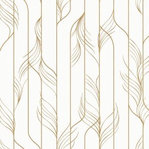 Elemental Thread White & Gold Wallpaper