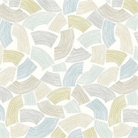 Elements Light Yellow Scribbled Arches Wallpaper