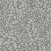 Elin Charcoal Berry Botanical Wallpaper