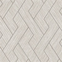 Ember Light Grey Geometric Basketweave Wallpaper
