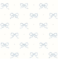Emma Blue Heather Large Bow Wallpaper