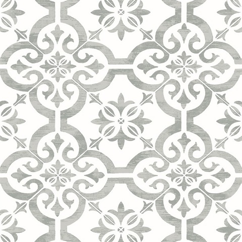 Encaustic Faux Tile Wallpaper