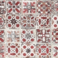 Red Encaustic Tile Peel & Stick Wallpaper