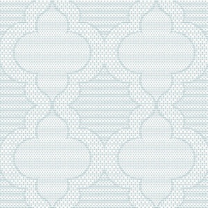 Ernest Turquoise Quilted Quatrefoil Wallpaper