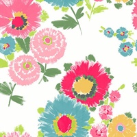 Essie Pink Painterly Floral Wallpaper