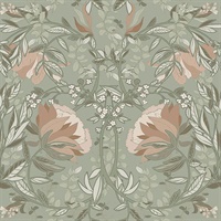 Ester Sage Nouveau Blooms Wallpaper