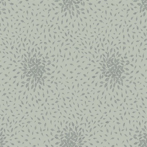 Eucalyptus & Silver Petite Leaves Wallpaper