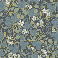 Ewald Blue Garden Vines Wallpaper