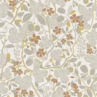 Ewald Grey Garden Vines Wallpaper