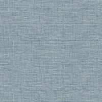 Exhale Sky Blue Faux Grasscloth Wallpaper