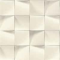 Eyre White Three-Dimensional Geometric Wallpaper