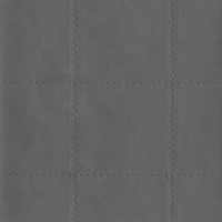 Fair 'N Square Grey Faux Leather Wallpaper