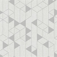 Fairbank Silver Linen Geometric Wallpaper by Scott Living