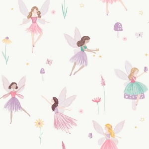 Fairy Friends Pink Wallpaper