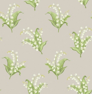 Farmington Blue Heather Lily of the Valley Wallpaper