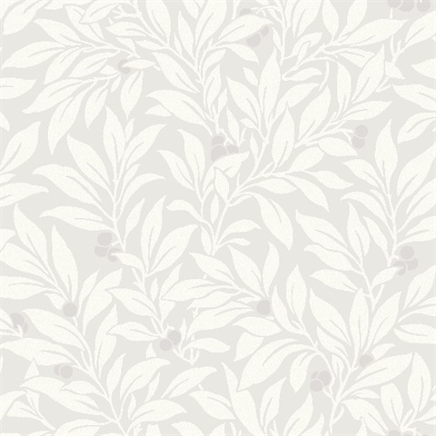 Fasciata Silver Mulberry Leaf Wallpaper