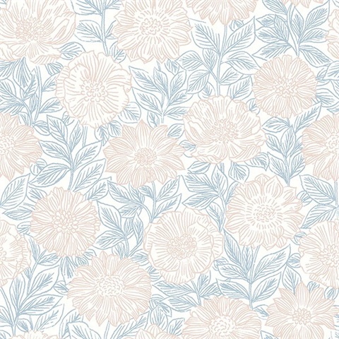 Faustin Blush Floral Wallpaper