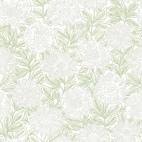 Faustin Green Floral Wallpaper
