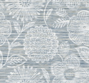 Faux Grass Floral Bluestone Peel & Stick Wallpaper