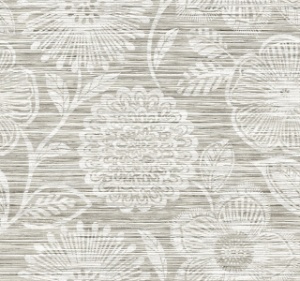 Faux Grass Floral Bluestone Peel & Stick Wallpaper