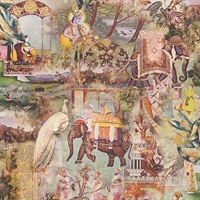 Fenmore Olive Indian Safari Wallpaper