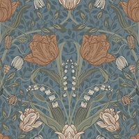 Filippa Blue Tulip Wallpaper
