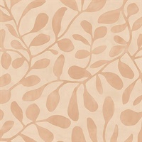 Fiona Peach Leafy Vines Wallpaper