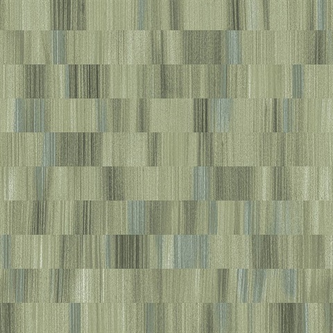 Flicker Green Horizontal Textured Stripe Wallpaper