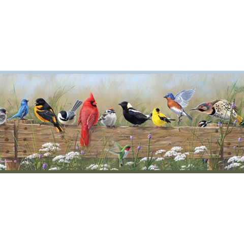Flock Multicolor Menagerie Border